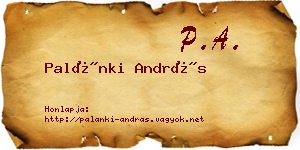 Palánki András névjegykártya